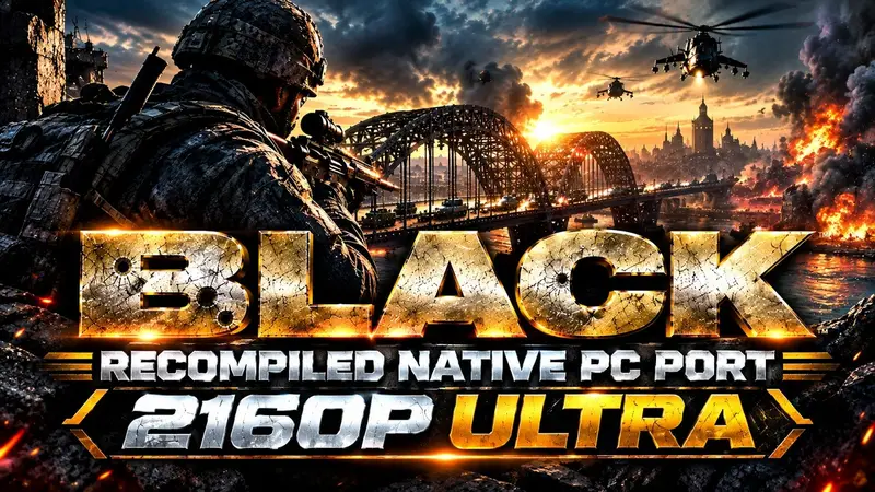Tower collapsing in smoke in BLACK gameplay footage